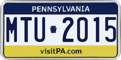 PA license plate MTU2015