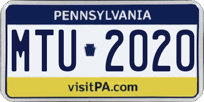 PA license plate MTU2020