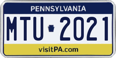PA license plate MTU2021