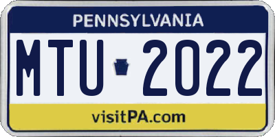 PA license plate MTU2022
