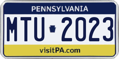 PA license plate MTU2023