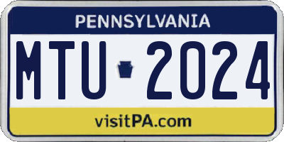 PA license plate MTU2024