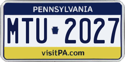 PA license plate MTU2027