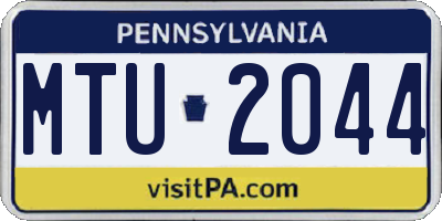 PA license plate MTU2044