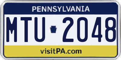 PA license plate MTU2048