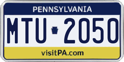 PA license plate MTU2050