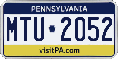 PA license plate MTU2052