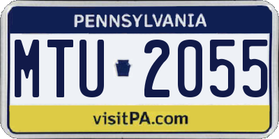PA license plate MTU2055