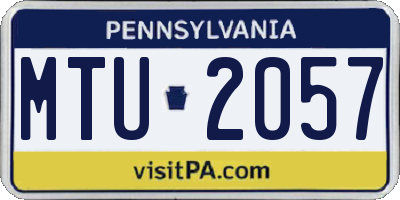 PA license plate MTU2057