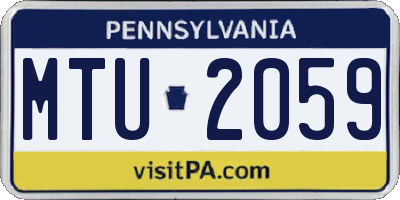 PA license plate MTU2059