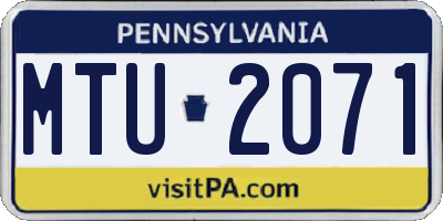 PA license plate MTU2071