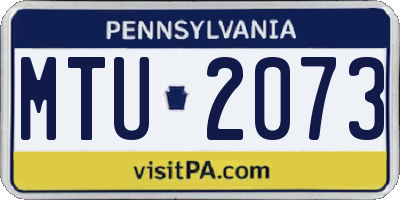 PA license plate MTU2073