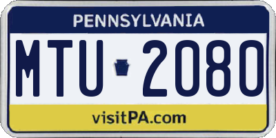 PA license plate MTU2080