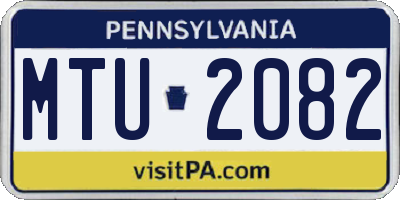 PA license plate MTU2082