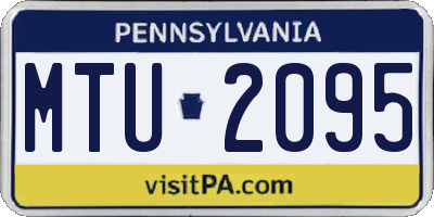 PA license plate MTU2095
