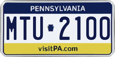 PA license plate MTU2100