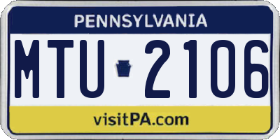 PA license plate MTU2106