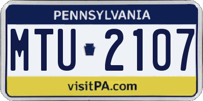PA license plate MTU2107