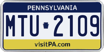 PA license plate MTU2109