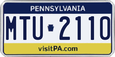 PA license plate MTU2110
