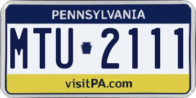 PA license plate MTU2111