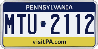 PA license plate MTU2112