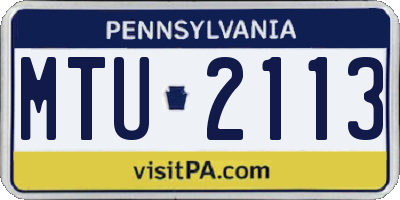 PA license plate MTU2113