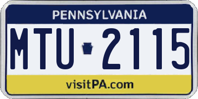 PA license plate MTU2115
