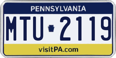 PA license plate MTU2119