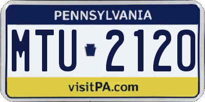 PA license plate MTU2120