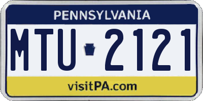 PA license plate MTU2121