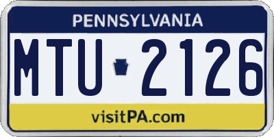 PA license plate MTU2126