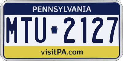 PA license plate MTU2127