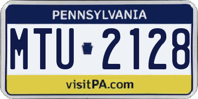 PA license plate MTU2128