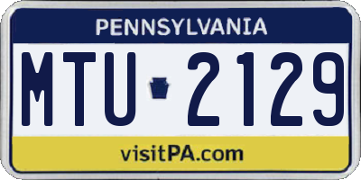 PA license plate MTU2129