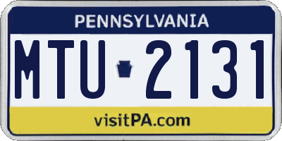 PA license plate MTU2131