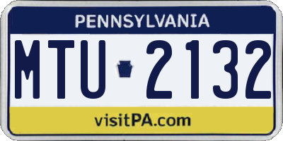 PA license plate MTU2132