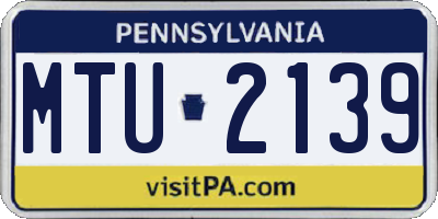 PA license plate MTU2139