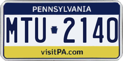 PA license plate MTU2140