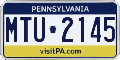 PA license plate MTU2145