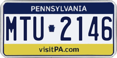 PA license plate MTU2146
