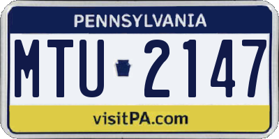 PA license plate MTU2147