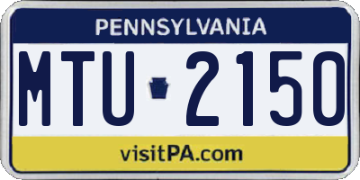 PA license plate MTU2150