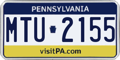 PA license plate MTU2155