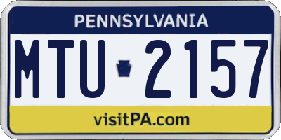 PA license plate MTU2157