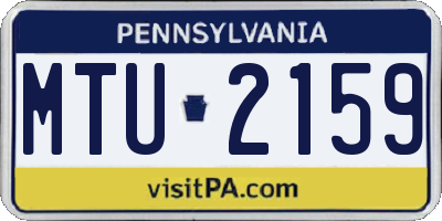 PA license plate MTU2159