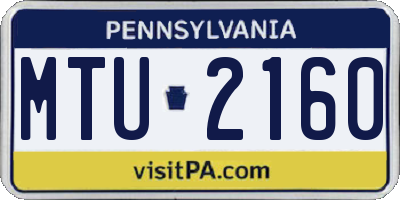 PA license plate MTU2160