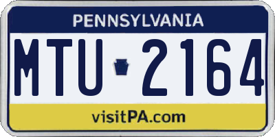 PA license plate MTU2164