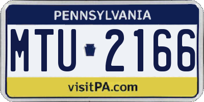 PA license plate MTU2166