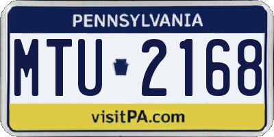 PA license plate MTU2168
